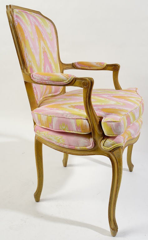 Pair 1940s Painted Louis XV Style Fauteuils 1