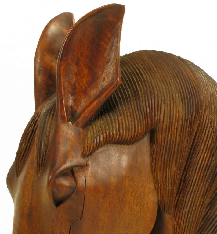 large wooden horse sculpture