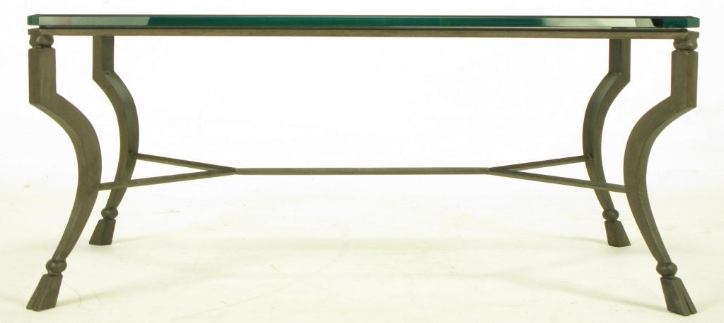 Late 20th Century Hand Wrought Iron-Hoof Foot Coffee Table