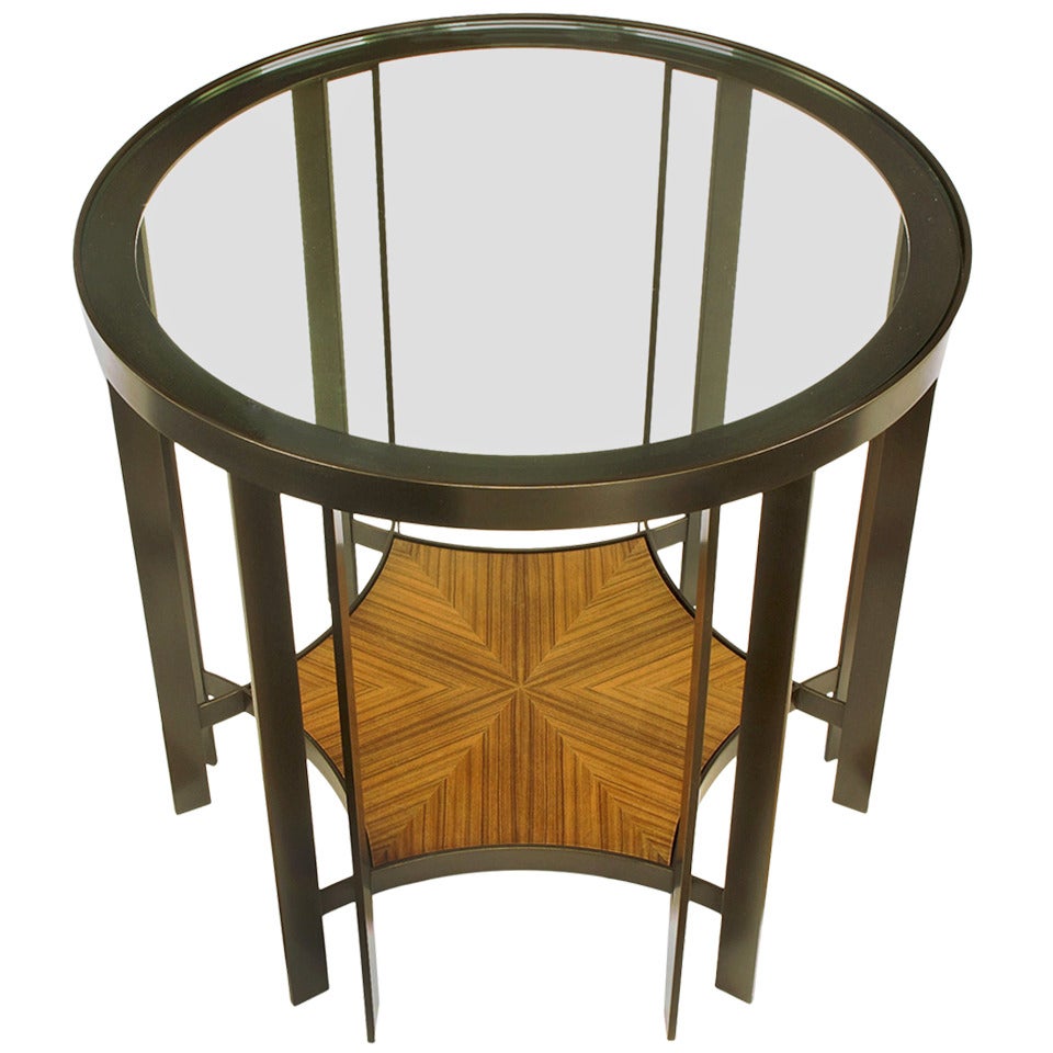 Joe Jeup for Donghia Bronze and Macassar Ebony Centre or End Table