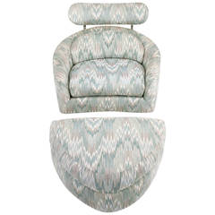 Adrian Pearsall Swivelling Club Chair with Ottoman and Integral Headrest 4