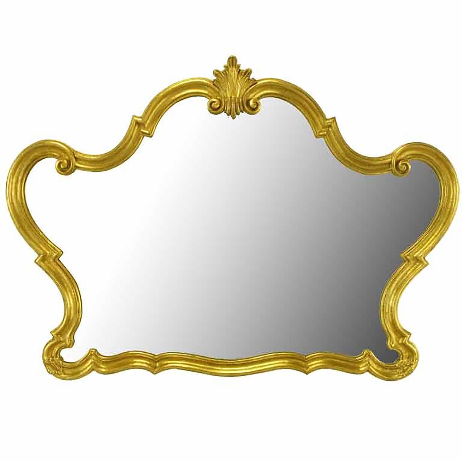 Italian Gilt Composite Wood and Gesso Rococo Wall Mirror by Florentia For Sale