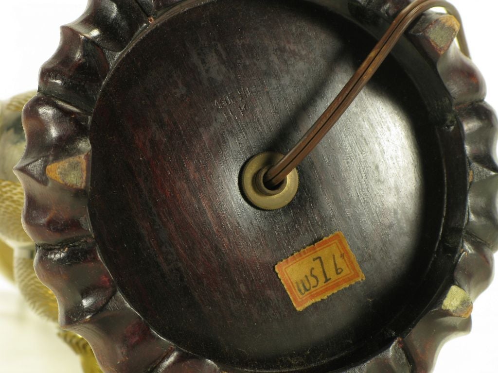 Lampada da tavolo a forma di testa di leone in ottone e nichel acidato in vendita 4