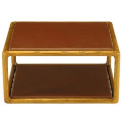 Ward Bennett Ash Coffee Table With Elephant Hide Insets