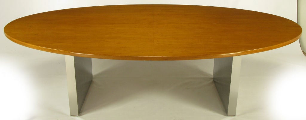 Dunbar Oval Ash & Polished Steel Dining Table