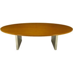 Dunbar Oval Ash & Polished Steel Dining Table