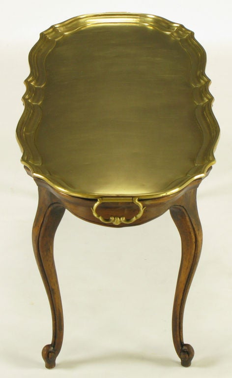 Yale Burge Louis XV Style Coffee Table With Solid Brass Tray 1