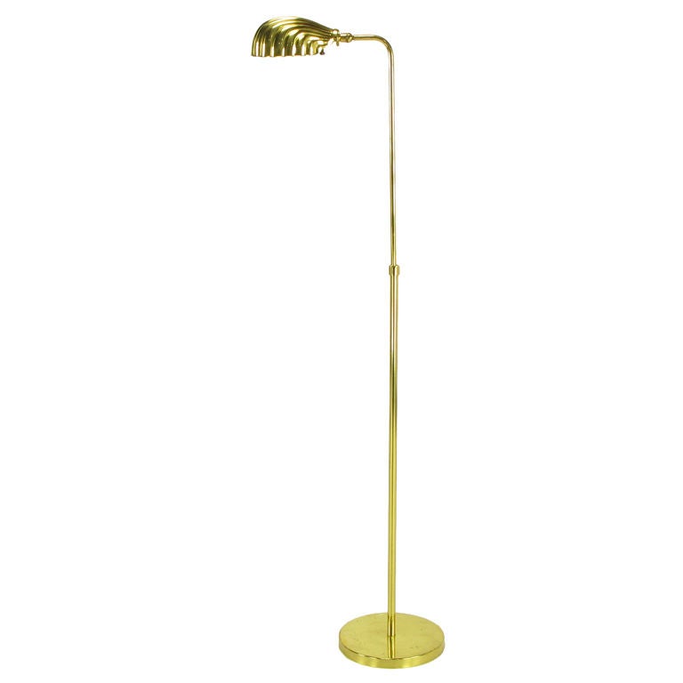 Brass Shell Shade Reading Floor Lamp