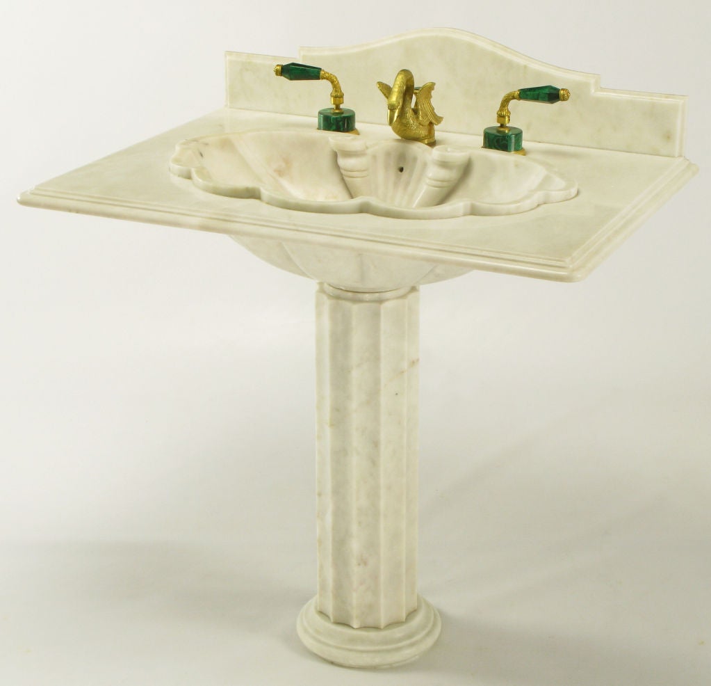 marble pedestal sink