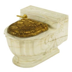 Retro Sherle Wagner Marble Nautilus Shell Toilet Cover