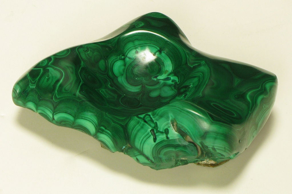 Mid-20th Century Vintage Sherle Wagner Solid Malachite Free Form Soap Dish