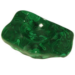 Vintage Sherle Wagner Solid Malachite Free Form Soap Dish