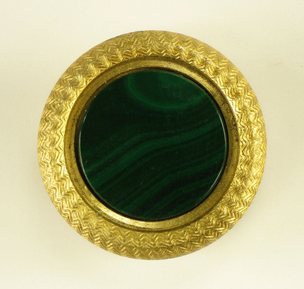 Vintage Sherle Wagner Malachite & Gold Switch Cover & Knobs 1