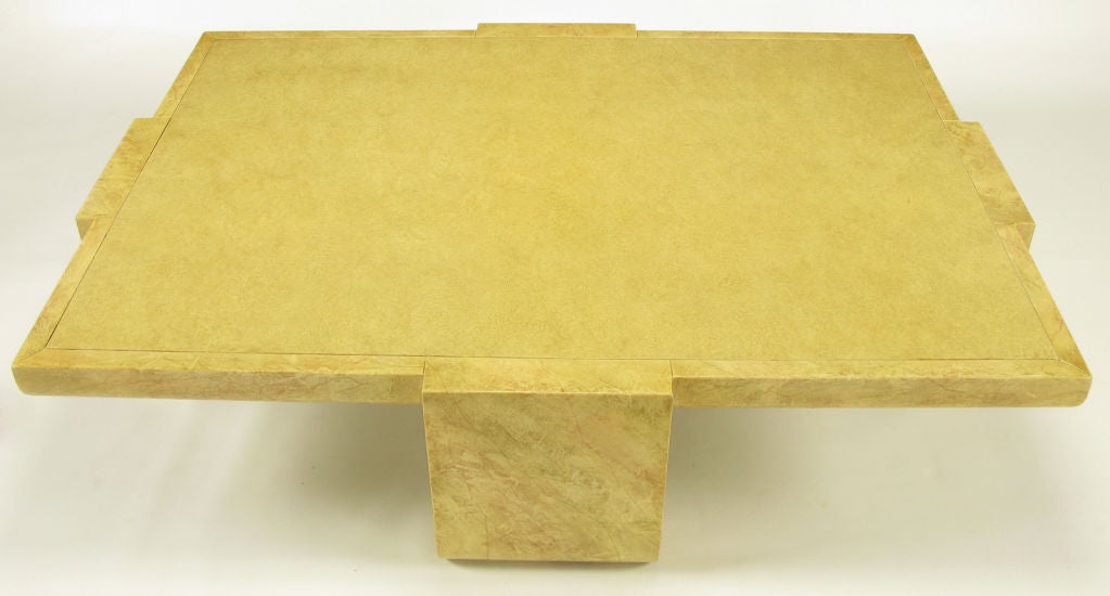 Alessandro For Baker Lacquered Goatskin Coffee Table