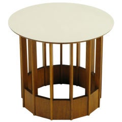 Hickory Furniture Modern Mahogany & Micarta Side Table