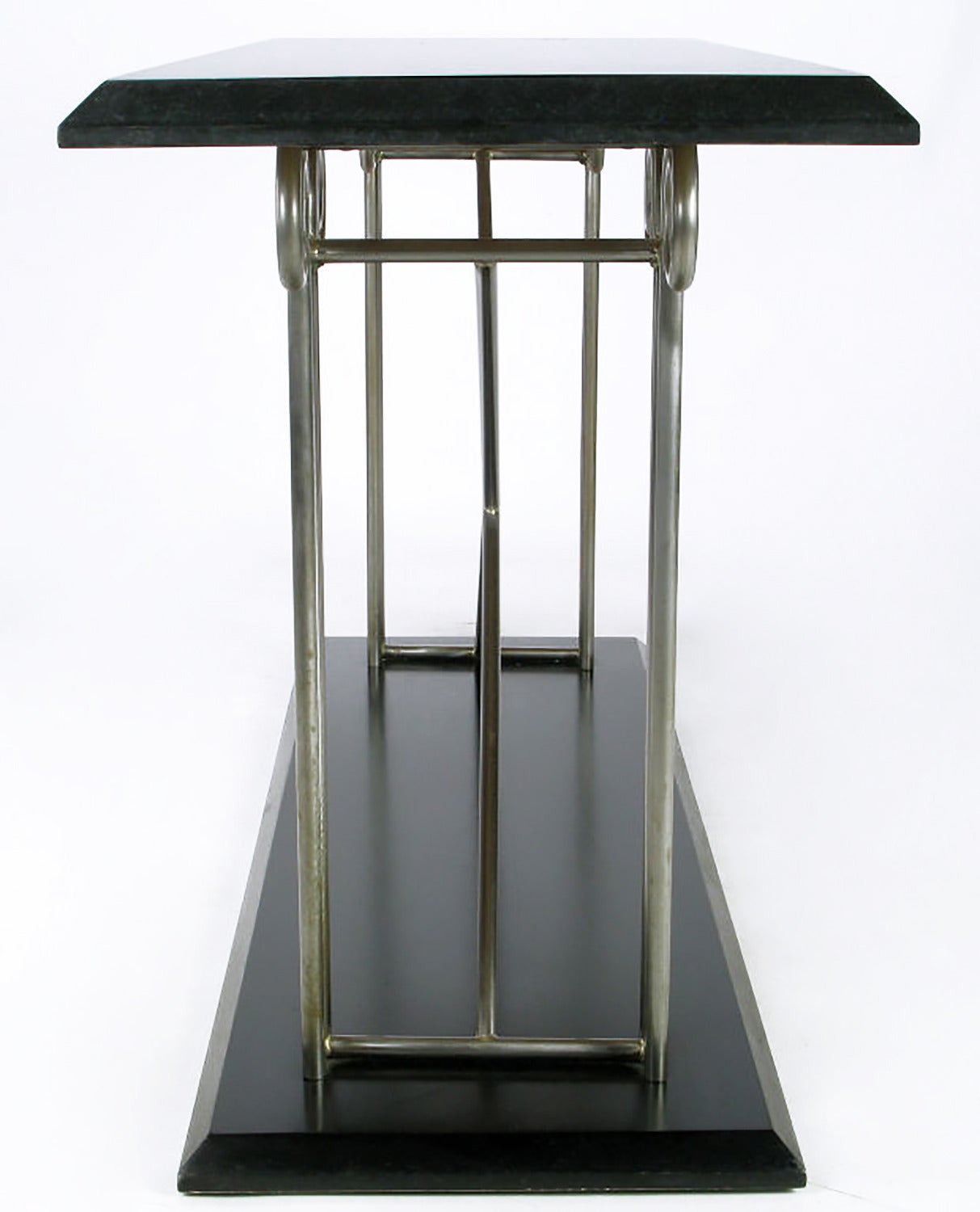 American Milo Baughman Postmodernist Ionic Columns Console Table