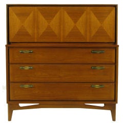 Red Lion Mahogany Parquetry Five- Drawer Tall Chest