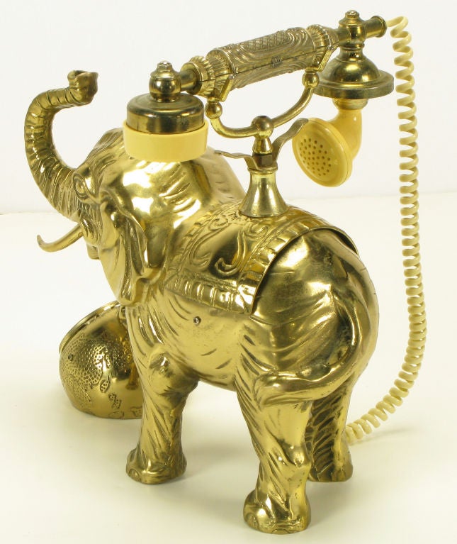 brass elephant telephone