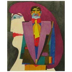 Richard Lindner (1901-1978) Lithograph Titled "Couple 1".