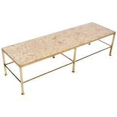 Edward Wormley Solid Brass & Marble Coffee Table