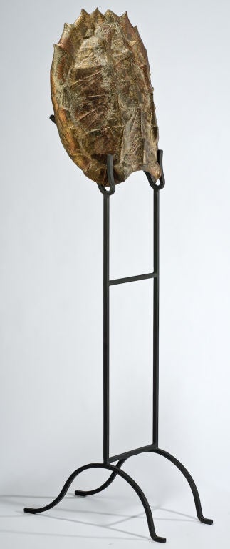Decorative Tortoise Carapace On Wrought Iron Stand