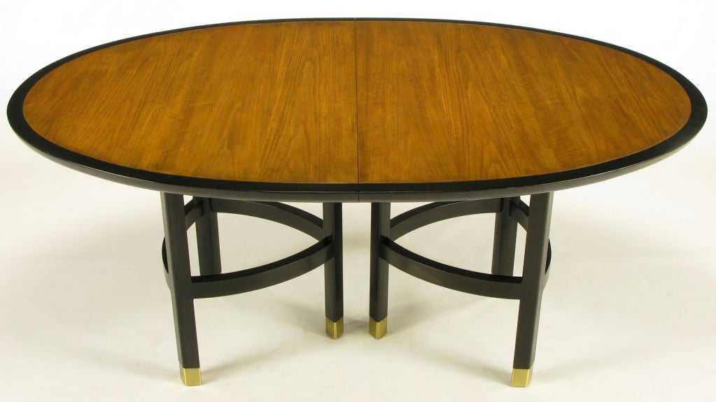Michael Taylor For Baker Walnut & Ebonized Mahogany Dining Table