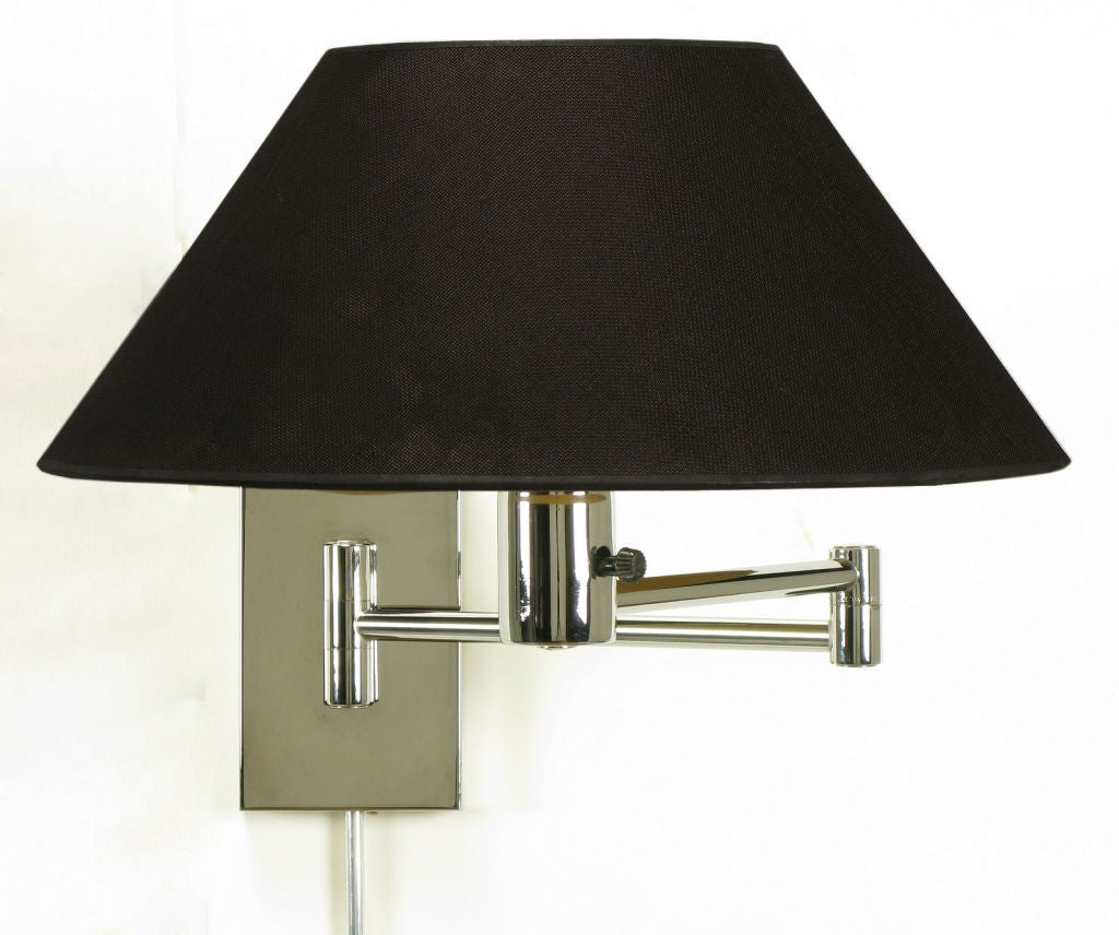 Pair Nessen Chrome Swing Arm Wall Lamps at 1stDibs