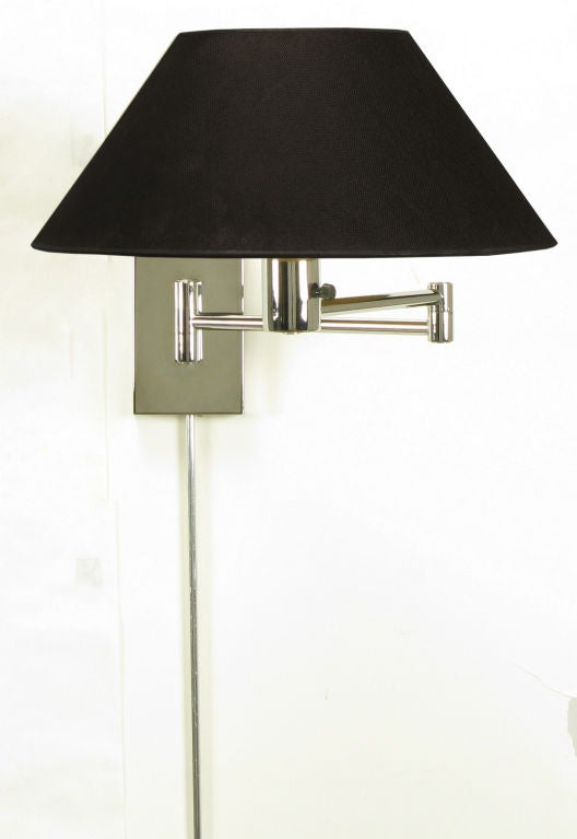Pair Nessen Chrome Swing Arm Wall Lamps at 1stDibs