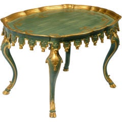 Vintage Italian Parcel Gilt & Sea Green Regency Table