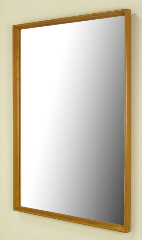 Clean-lined, maple-framed mirror by Edmond Spence for Heywood Wakefield.