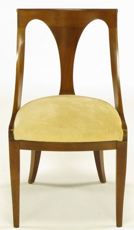 American Four Walnut Italian Style Spoon Back Dining Chairs