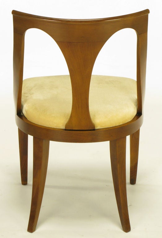 Four Walnut Italian Style Spoon Back Dining Chairs 3