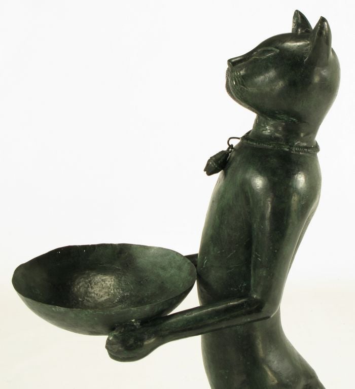 American Giacometti-Style Bronze Le Chat Maître d'Hotel