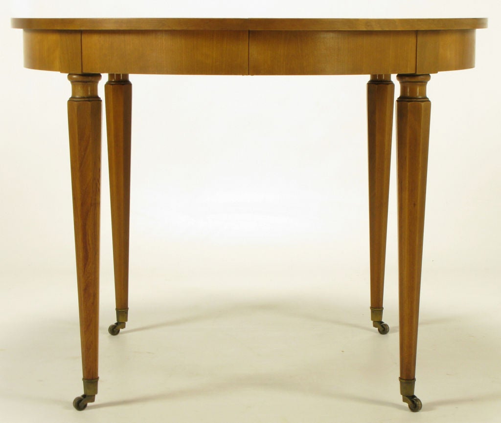 Mid-20th Century Regency Dining Table With Figured Walnut Top & Hexagonal Legs