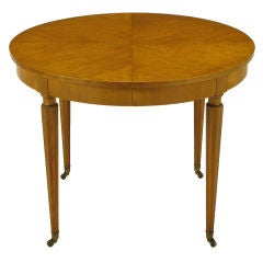 Used Regency Dining Table With Figured Walnut Top & Hexagonal Legs