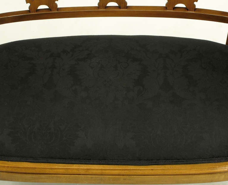 Georgian Inspired Carved Cherrywood Barley Twist Settee For Sale 3