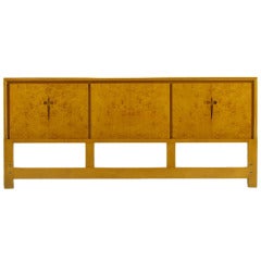 Swedish Karelian Birch Pierced Front King Headboard. 1