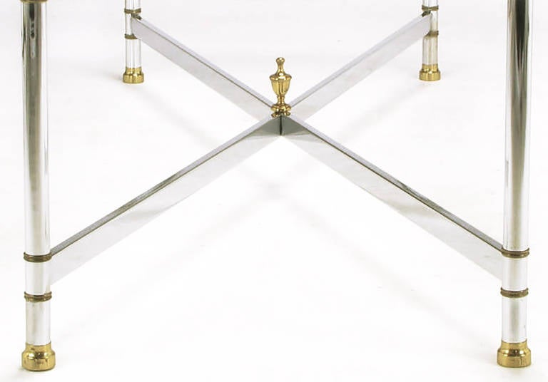 Mid-20th Century Chrome, Brass and Glass Regency, 