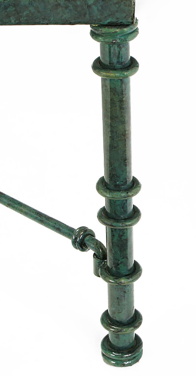 Metal Giacometti Inspired Verdigris Green, Wrought Iron Coffee Table