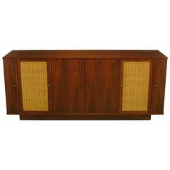 Dunbar Walnut and Cane Credenza by Edward Wormley