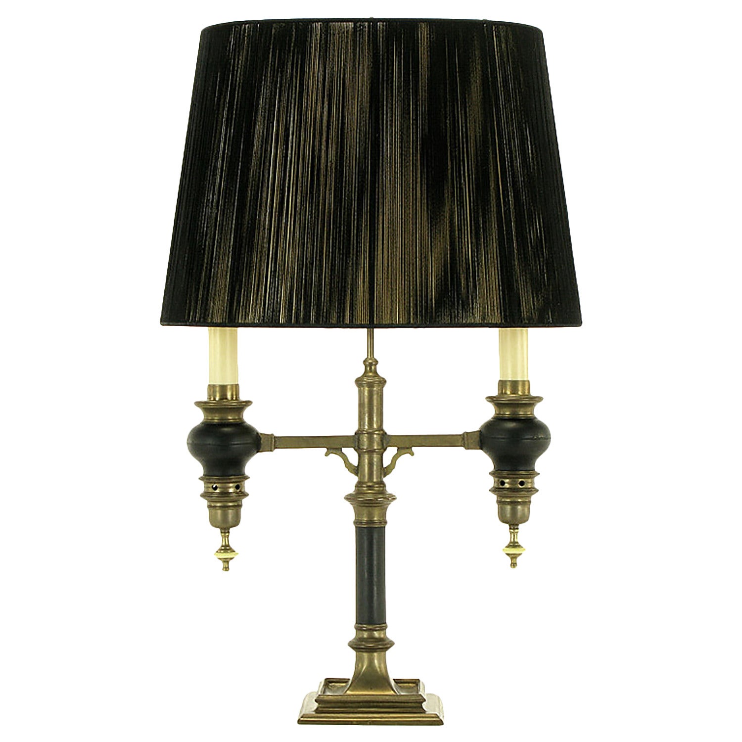 Lampe de table de style Empire en laiton et laque noire Chapman