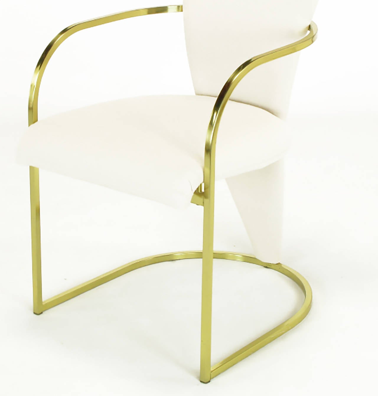 Six DIA Postmodern Brass and Wool Dining Chairs 3