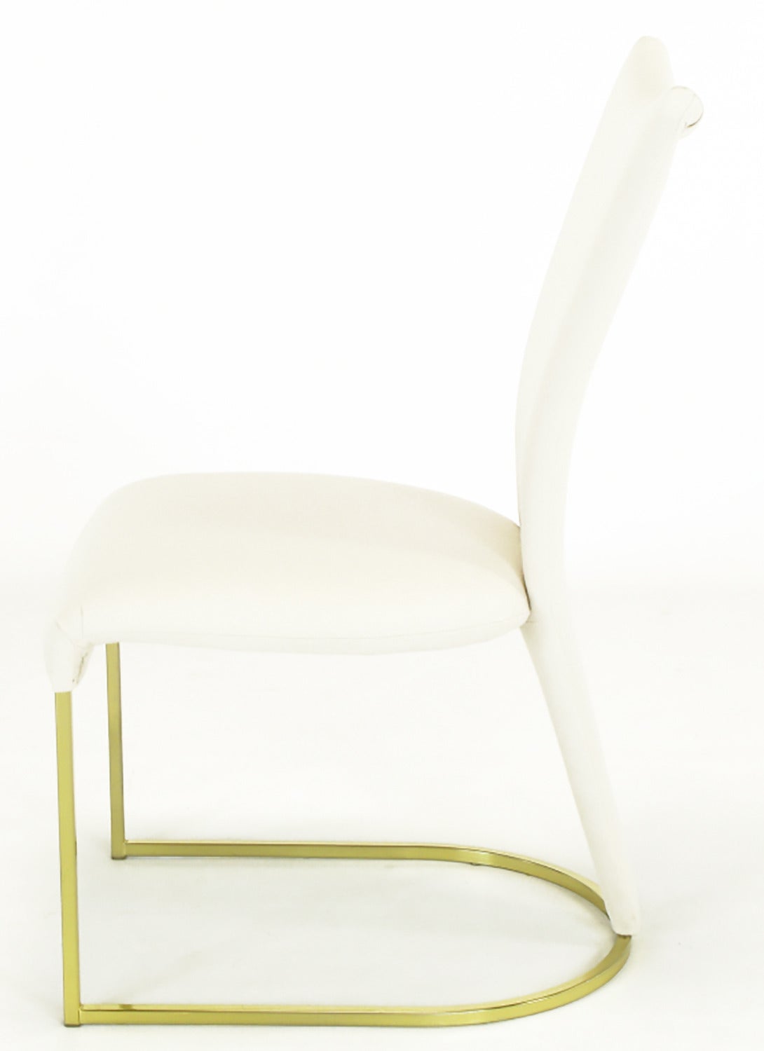 Late 20th Century Six DIA Postmodern Brass and Wool Dining Chairs