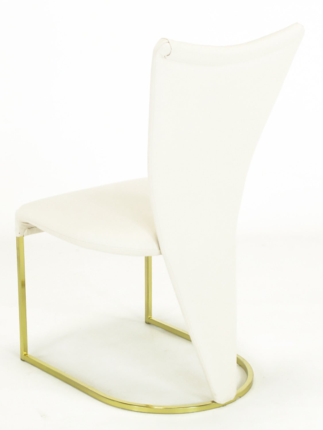 Six DIA Postmodern Brass and Wool Dining Chairs 1