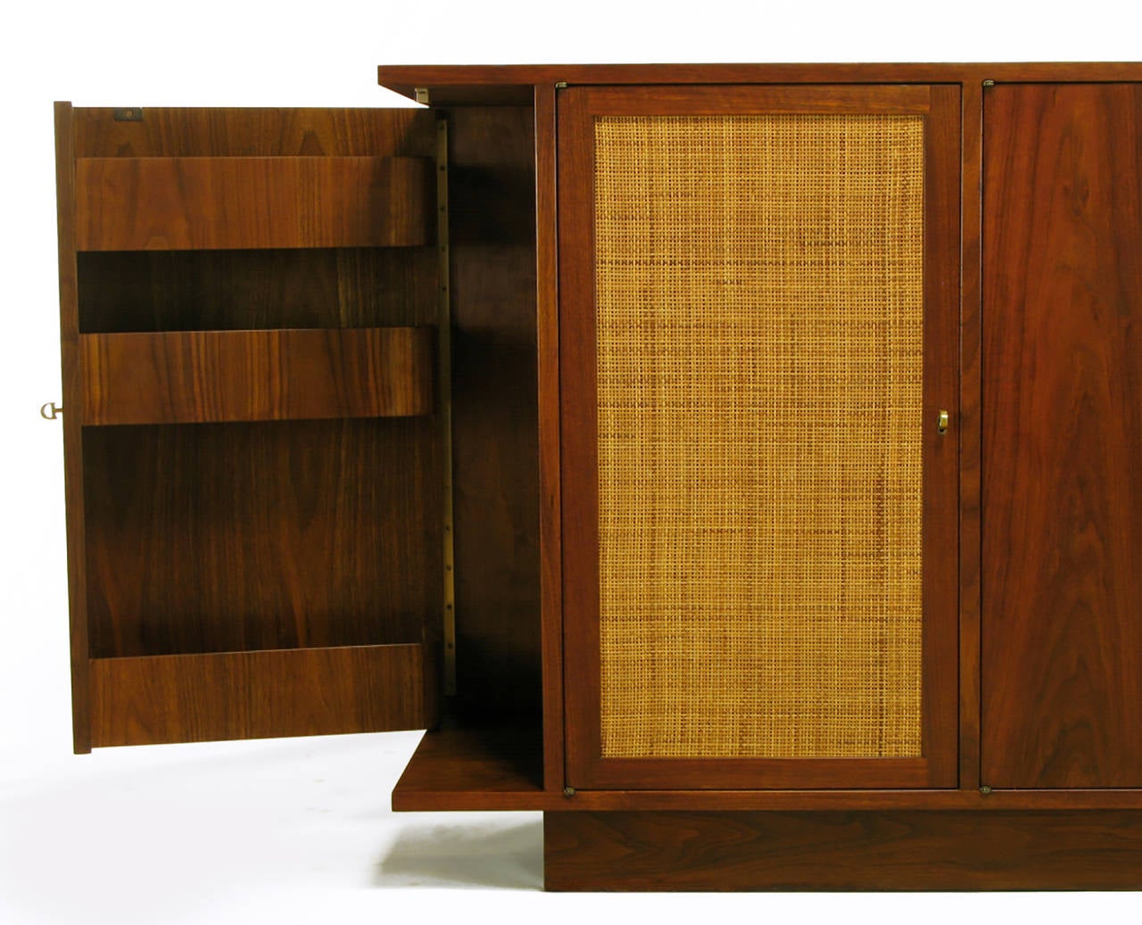 Dunbar Walnut and Cane Credenza by Edward Wormley 1