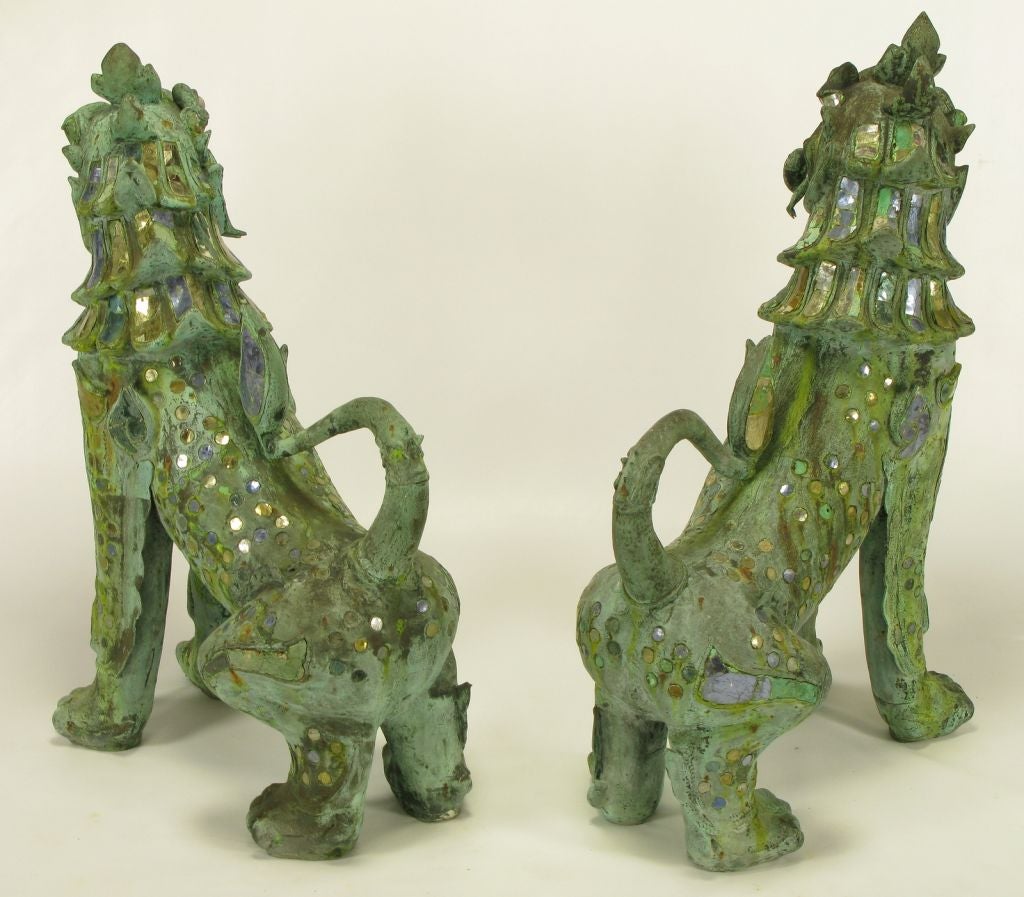 Late 20th Century Massive Phyllis Morris Stylized Bronze Dragons With Female Nudes