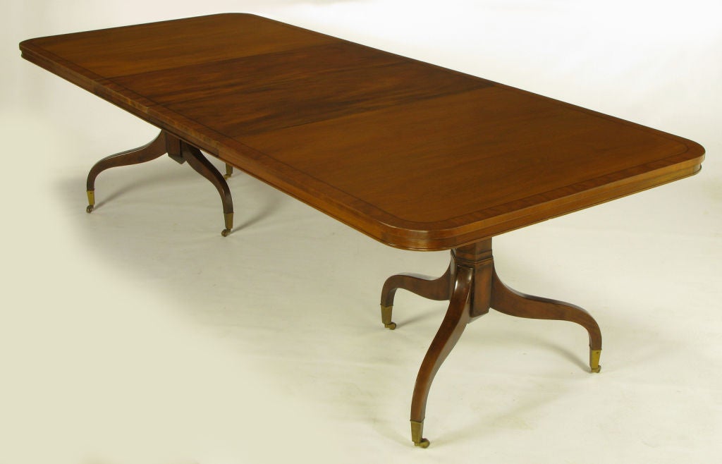Kittinger Mahogany Dining Table With Unusual Double Pedestals 2
