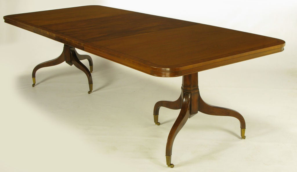 Kittinger Mahogany Dining Table With Unusual Double Pedestals 3