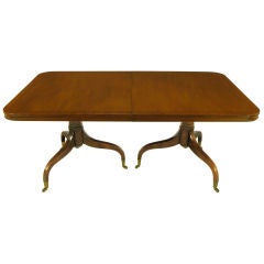 Kittinger Mahogany Dining Table With Unusual Double Pedestals