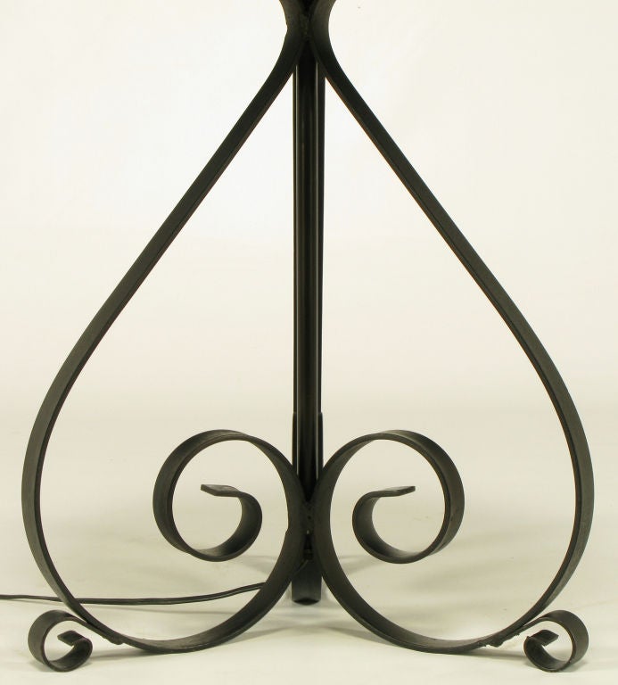 Black Dodecagon Marble & Iron Moorish Floor Lamp For Sale 2